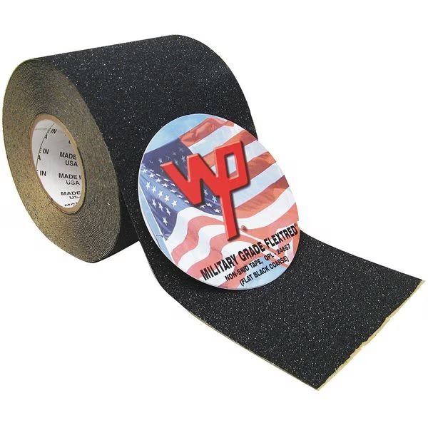 Antislip Tape, Polymer, Black, 6" W, Military Grade Flextred, Mfr#: MG24.0660.BLA