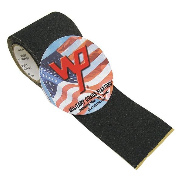 Antislip Tape, Polymer, Black, 4" W, Military Grade Flextred, Mfr#: MG54.0460.BLA