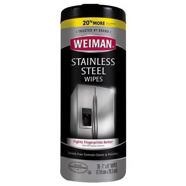 Cleaner, Wipes, For Use On SS, PK30, Weiman, Mfr#: 92