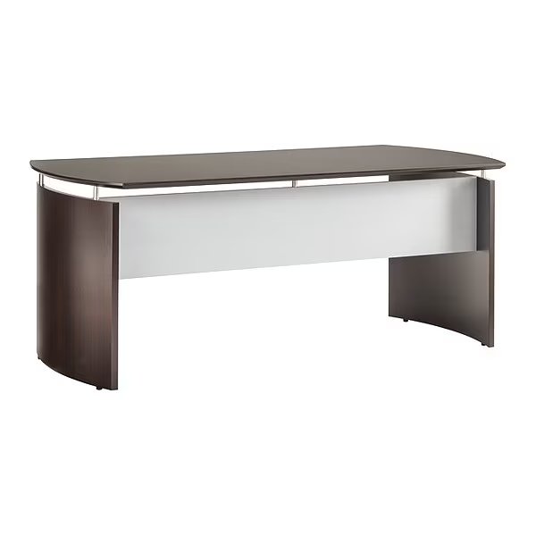 Curved Desk, 36" D X 72" W X 29-1/2" H, Mocha Laminate, MDF (Medium Density Fiberboard) - Platform, Mayline, Mfr#: MND72LDC
