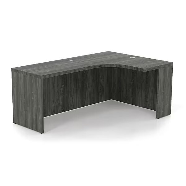 Corner Desk, 48" D X 72" W X 29-1/2" H, Gray Steel, Furniture Grade MDF (Medium Density Fiberboard), Mayline, Mfr#: AEC72RLGS
