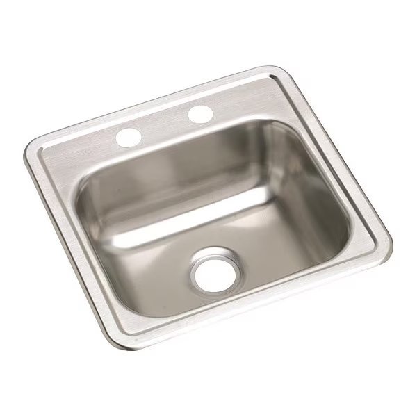 Sink, Drop-In Mount, 1 Hole, Satin Finish, Elkay, Mfr#: D115161