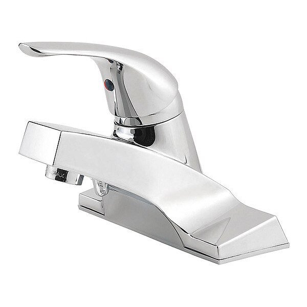 Single Handle 4 1/2" Mount, 3 Hole Bathroom Faucet, Polished chrome, Pfister, Mfr#: LG142-6000