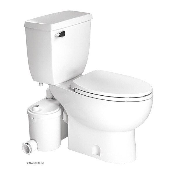 Toilet, 1.28 gpf, Floor Mount, Elongated, Saniflo, Mfr#: 013_087_005