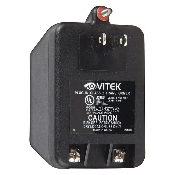 Power Supply, Output 24VAC, VA Rating 20, Vitek, Mfr#: VT-24VAC/20