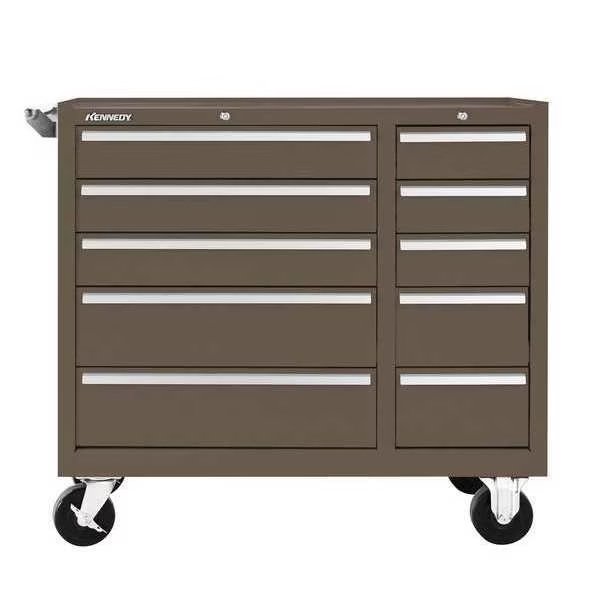 K1800 Series Rolling Tool Cabinet, 10 Drawer, Brown, Steel, 39-1/2 in W x 18 in D x 35 in H, Kennedy, Mfr#: 310XB