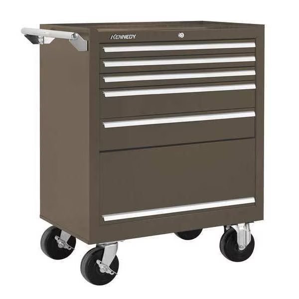 K1800 Series Rolling Tool Cabinet, 5 Drawer, Brown, Steel, 27 in W x 18 in D x 35 in H, Kennedy, Mfr#: 275XB