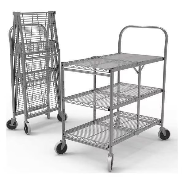Wire Cart, Silver, 39-1/2" H, 19-1/2" L, EnjoyTool Select, Mfr#: WSCC-3