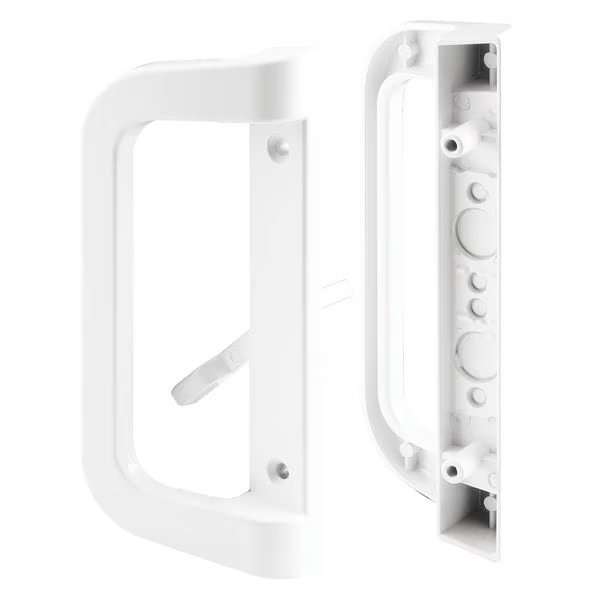 Diecast, White, Mortise Style Sliding Door Handle Set (Single Pack), Primeline Tools, Mfr#: C 1177
