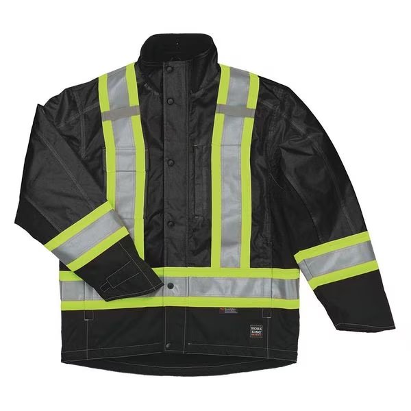 Hi-Vis Parka, Black, L Size, Tough Duck, Mfr#: S24511