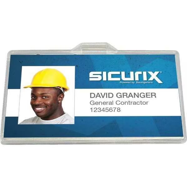 ID Badge Holder, Horizontal, PK100, Sicurix, Mfr#: BAU 68110