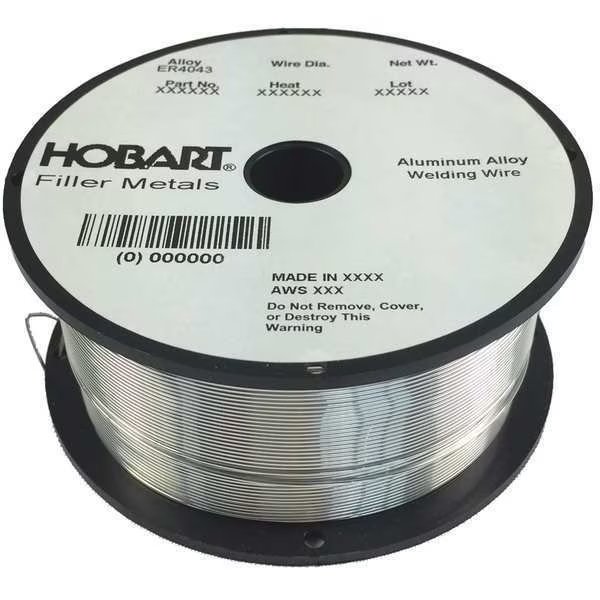 MIG Welding Wire, Solid, Aluminum, 1 lb., Hobart Welding Products, Mfr#: S163208-G18