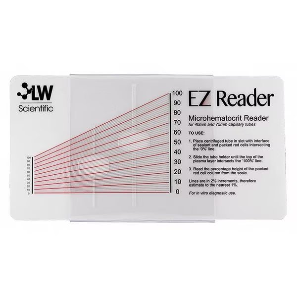 Hematocrit Reader Card, 19cm L, Lw Scientific, Mfr#: ZCP-EZRD-HEM7