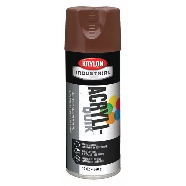 Spray Paint, Leather Brown, Gloss, 12 oz, Krylon Industrial, Mfr#: K02501A07
