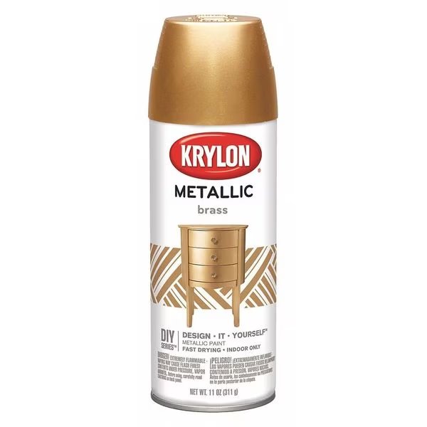 Metallic Spray Paint, Brass Metallic, Metallic, 11 oz, Krylon, Mfr#: K01708A77