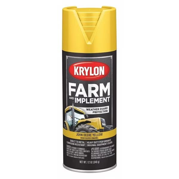 Spray Paint, John Deere Yellow, High-Gloss, 12 oz, Krylon, Mfr#: K01934008
