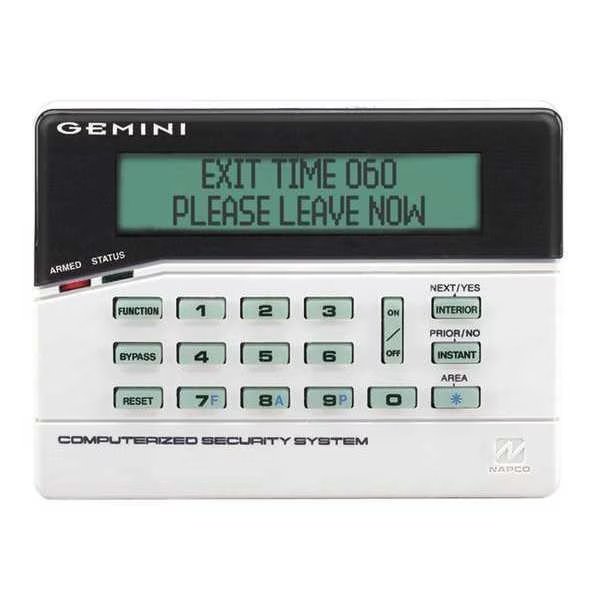 Wireless Intrusion Keypad, 5-7/8" W, LCD, Napco, Mfr#: GEM-RP1CAE2