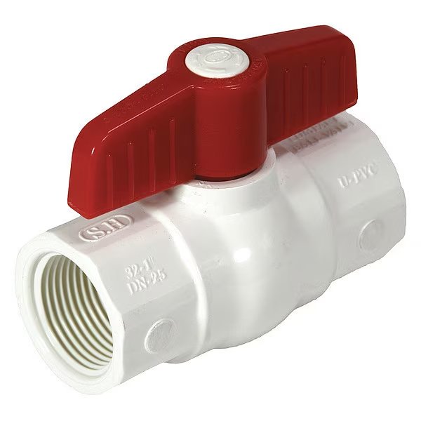 Manual 2-Way Ball Valve, NPT, PVC, Nds, Mfr#: E1420-10