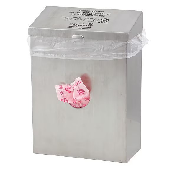 Sanitary Napkin Receptacle/Liner, Silver, Scensibles, Mfr#: CDSS