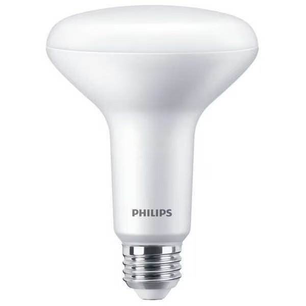 7.2 W, Compact LED Bulb, White, BR30, 2700K Temp. Frosted, Dimmable, Signify, Mfr#: 7.2BR30/PER/927/P/E26/DIM 6/1FB T20
