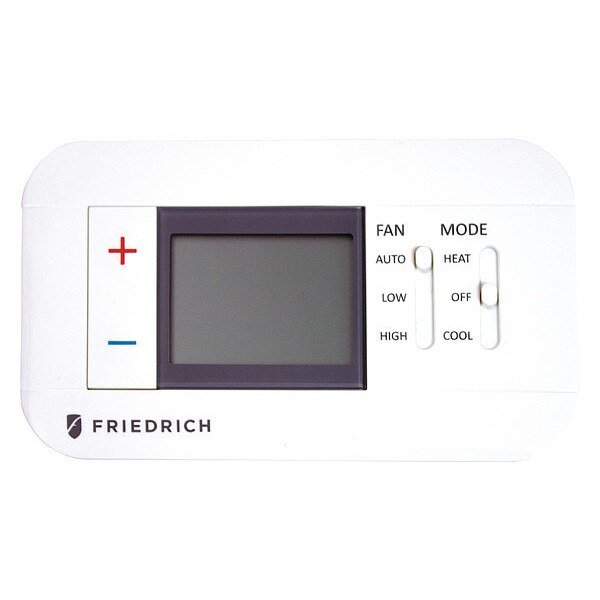 Wired Thermostat, 24VDC, Plastic, White, Friedrich, Mfr#: RT7