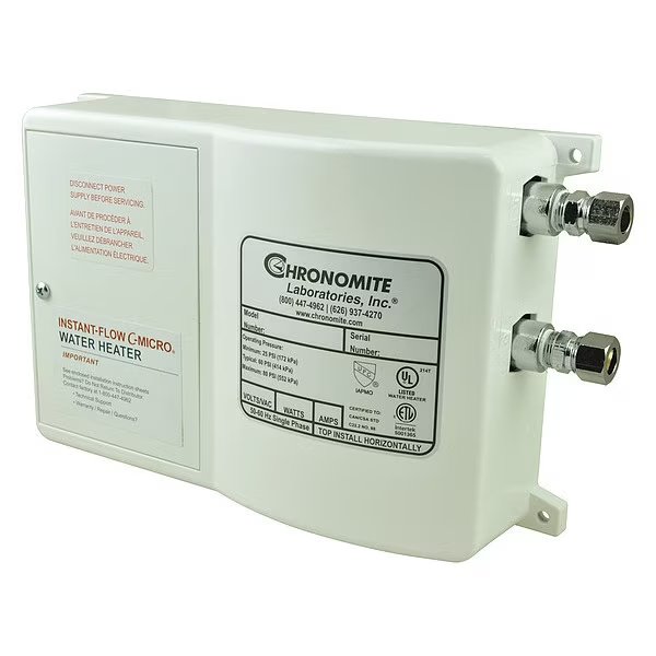 Electric Tankless Water Heater, Undersink, Single Phase, Chronomite Instant-Flow Micro, Mfr#: CM-20L/120 110F
