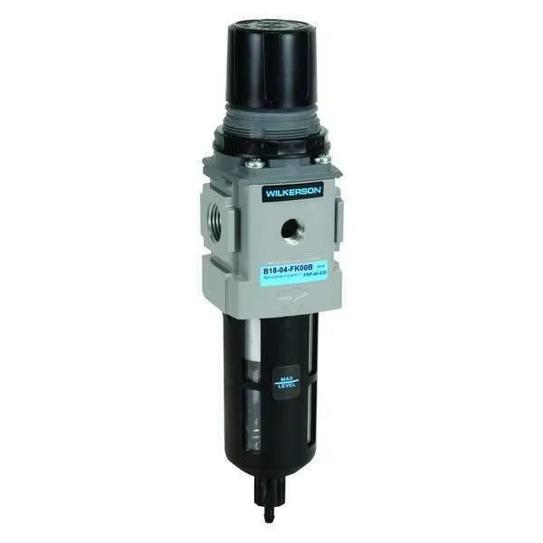 Filter-Regulator, Particles/Water Removal, Max. Temp.: 125 Degrees F, Wilkerson, Mfr#: B18-02-FK00B