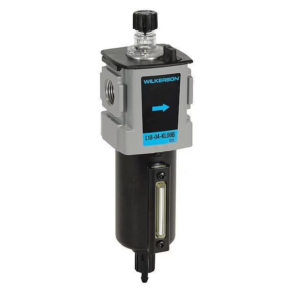 Air Line Lubricator, 96 cfm Max. Flow, Oil Capacity: 4 oz, Wilkerson, Mfr#: L18-04-KL00B