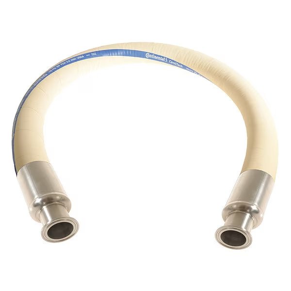 Food Grade Hose, 1-1/2" ID x 5 ft., White, Continental, Mfr#: FTH150-05TC-G