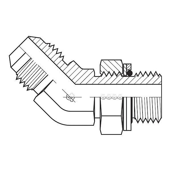 Hose Adapter, 1/4", JIC, 1/4", BSPP, Adaptall, Mfr#: 9058-0404