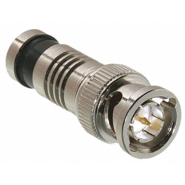 Coaxial Connector, BNC Male, Silver, PK10, Triplett, Mfr#: 302-00CSTP
