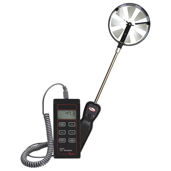 Anemometer, 40 to 5,000fpm, -20 to 212F, Dwyer Instruments, Mfr#: 473B-1