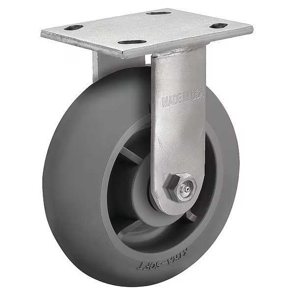 8" X 2" Non-Marking Rubber Soft Round Swivel Caster, No Brake, Loads Up To 600 lb, Albion, Mfr#: 16XR08201S