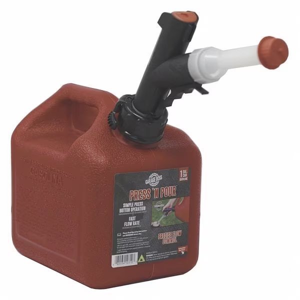 1 gal Red Plastic Gas Can Gasoline, Garageboss, Mfr#: GB310