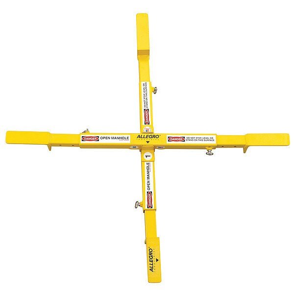 Manhole Safety Cross, Steel, 17 lb., Yellow, Allegro Industries, Mfr#: 9406-36A