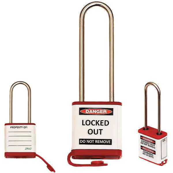 Lockout Padlock, 3" Shackle Height, Zing, Mfr#: 810KD-RED