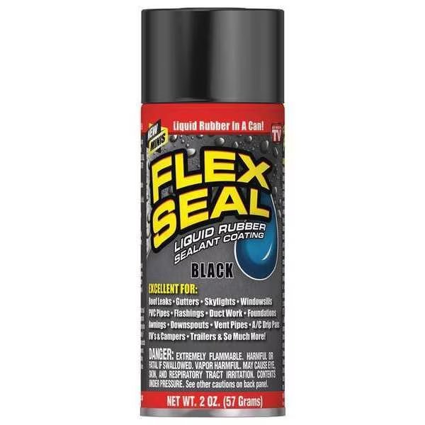 Leak Sealer 2 oz, Aerosol, Black, Liquid, Flex Seal, Mfr#: FSBLKMINI