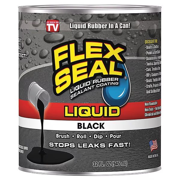 Leak Sealer 32 oz, Can, Black, Liquid, Flex Seal, Mfr#: LFSBLKR32
