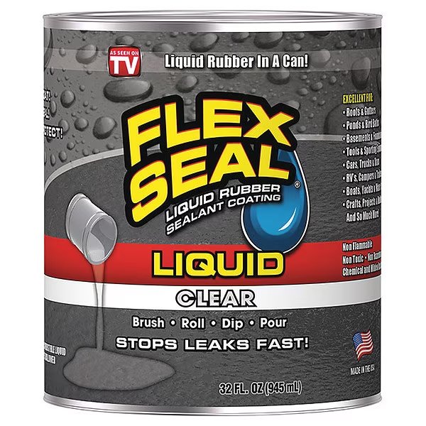 Leak Sealer 32 oz, Can, Clear, Liquid, Flex Seal, Mfr#: LFSCLRR32