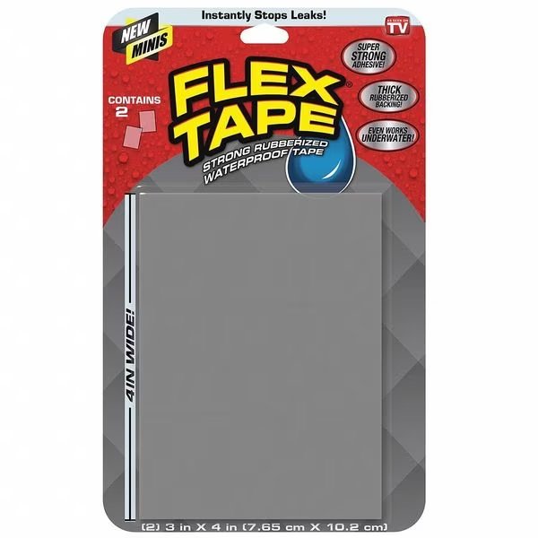 Flex Tape, 2 cu ft, Rubber Base, Clear, PK2, Flex Seal, Mfr#: TFSCLRMINI