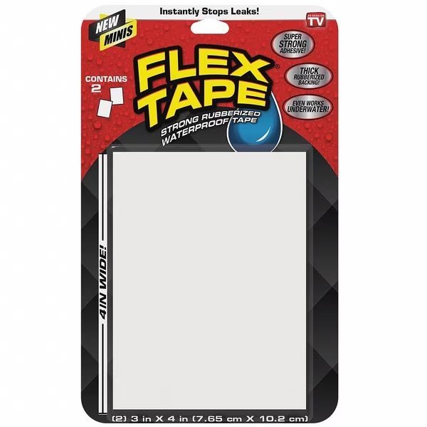 Flex Tape, 2 cu ft, Rubber Base, White, PK2, Flex Seal, Mfr#: TFSWHTMINI
