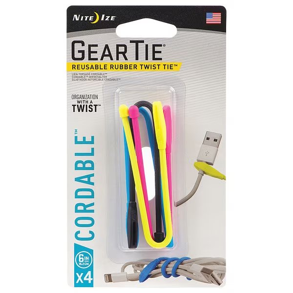 CellPhone Twist Tie, Fits Model Universal, Material: Rubber, Nite Ize, Mfr#: GTK6-A1-4R7
