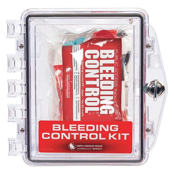 Bleeding Control Kit, 88pcs, 8.5x9.25", Clr, North American Rescue, Mfr#: 80-0938