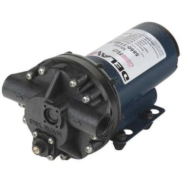 Diaphragm Pump, Polypropylene, Santoprene, 115, 5.0 GPM, Delavan Fluid Power, Mfr#: 5850-114E-SB