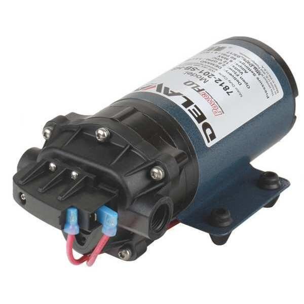 Diaphragm Pump, Polypropylene, Santoprene, 12VDC, 2.0 GPM, Delavan Fluid Power, Mfr#: 7812-201-SB-HS