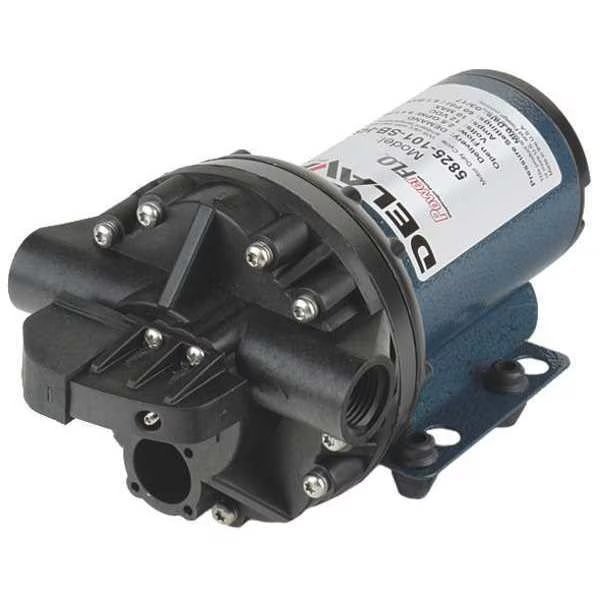 Diaphragm Pump, Polypropylene, Santoprene, 12VDC, 2.5 GPM, Delavan Fluid Power, Mfr#: 5825A-101-SB-HS