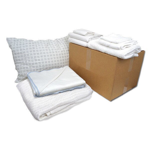 Bedding and Bath Kit, XL Twin Size, White, R & R Textile, Mfr#: WWX90003