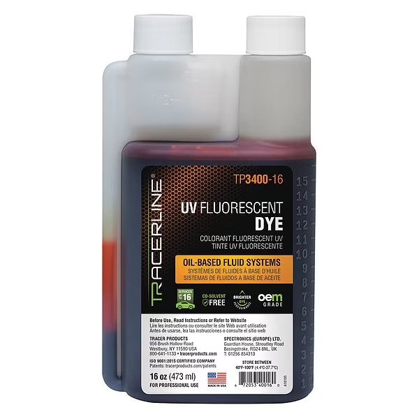 UV Leak Detection Dye, 16 oz. Size, Tracerline, Mfr#: TP3400-16