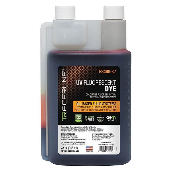 UV Leak Detection Dye, 32 oz. Size, Tracerline, Mfr#: TP3400-32
