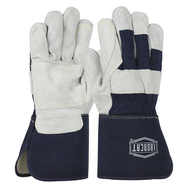 Leather Gloves, L, Gunn Cut, PR, PK12, Ironcat, Mfr#: IC8DP